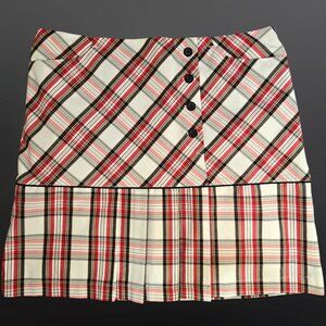 Vintage 90s Pleated Plaid Mini Skirt Golf Skort Womens Size 8 Preppy Academia
